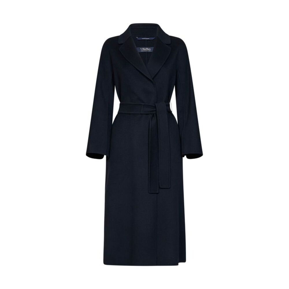 Max Mara S Women Dark Blue Esturia Belted Midi Coat